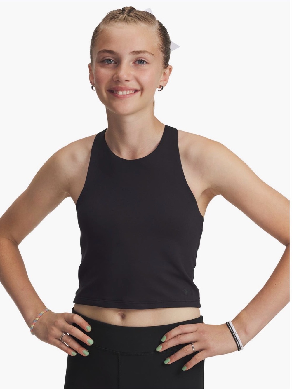 Under Armour Black High-Neck Crop Tank Top Sz M
